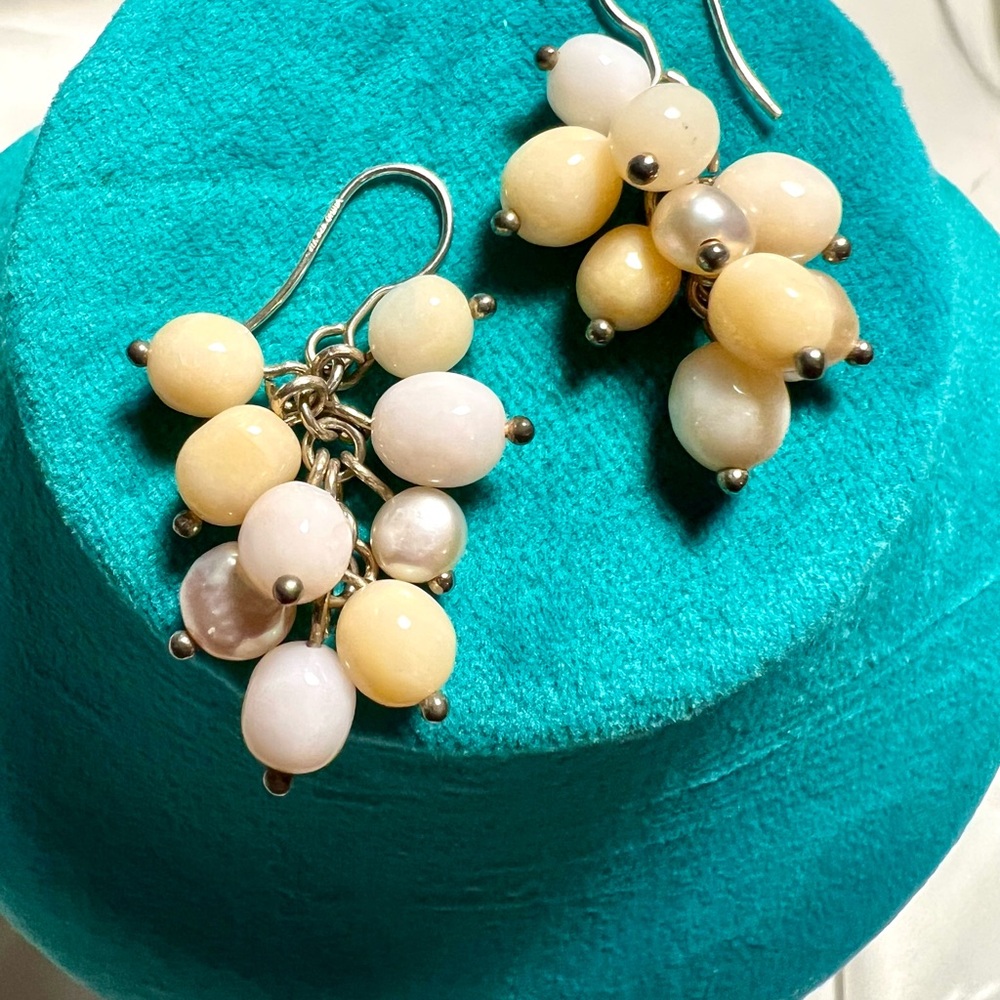 Earring by Whitney Kelly WK Cluster Pearls and creamy round beads 925 China